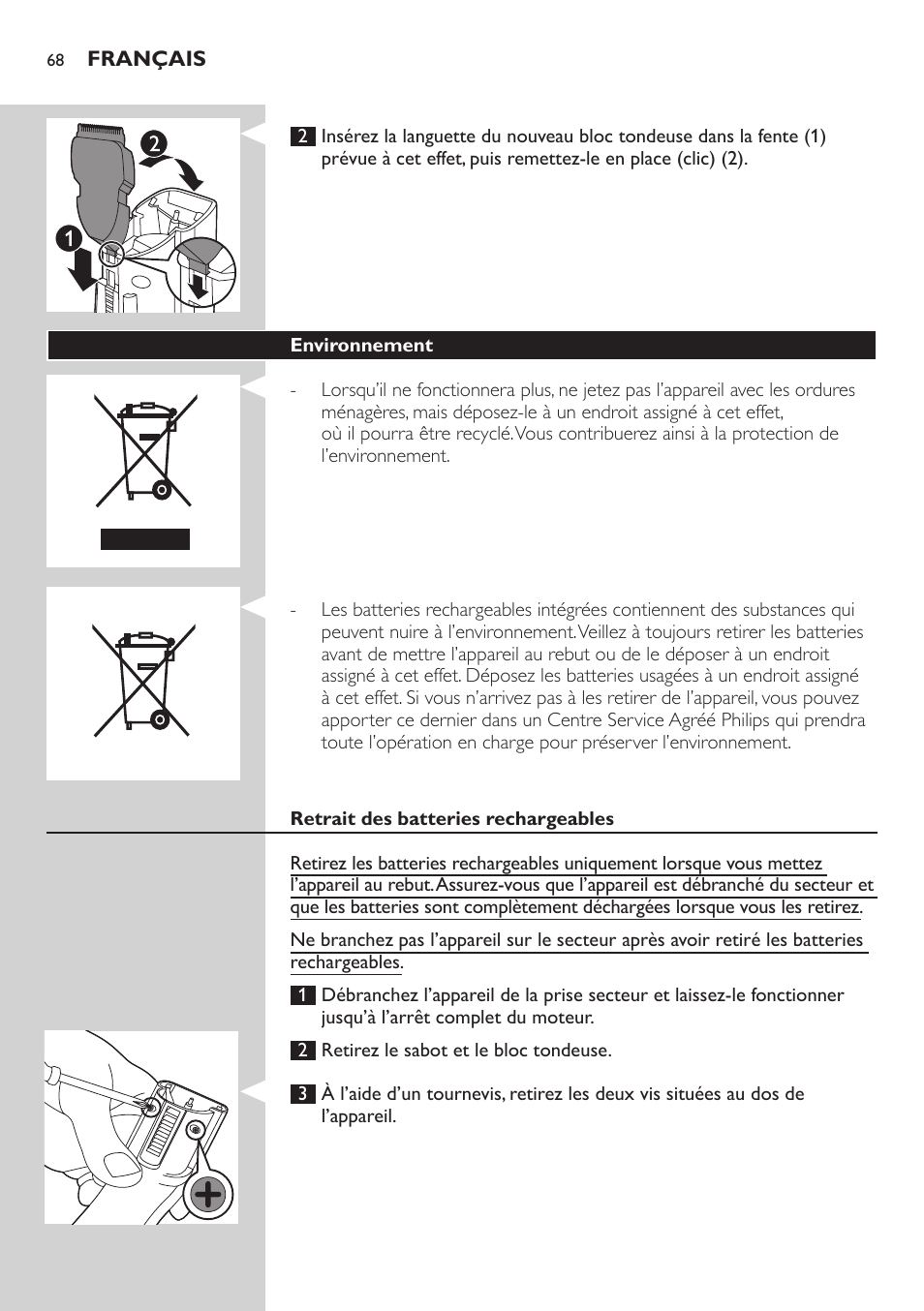 Philips tondeuse cheveux familiale User Manual | Page 68 / 126