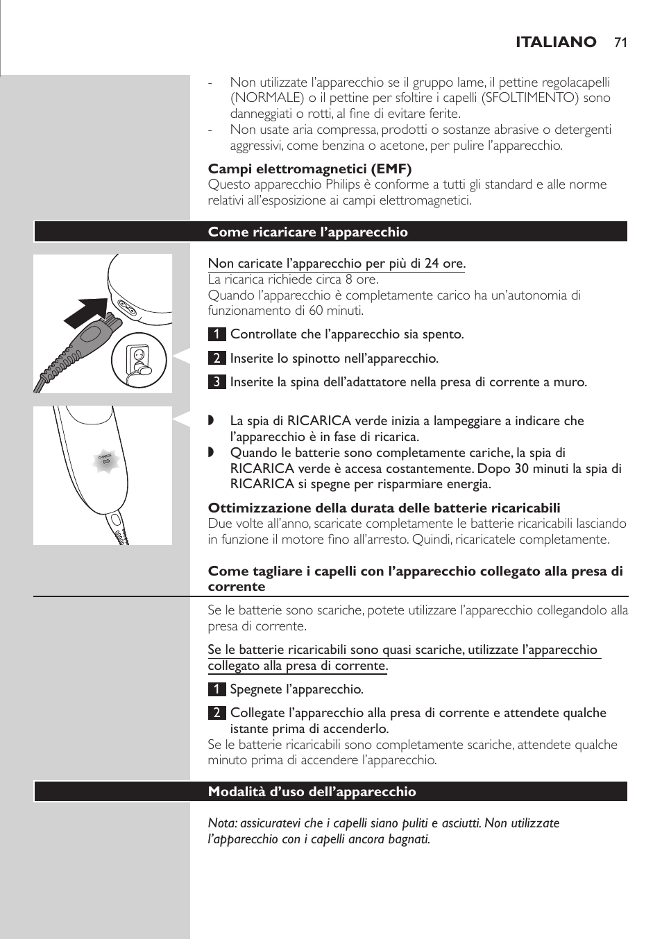 Philips tondeuse cheveux familiale User Manual | Page 71 / 126