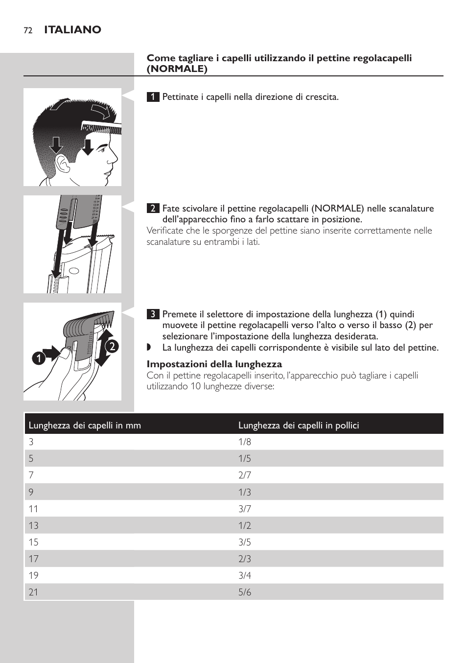 Philips tondeuse cheveux familiale User Manual | Page 72 / 126