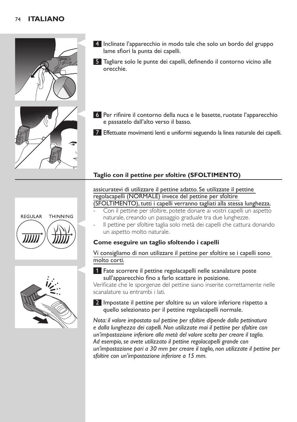 Philips tondeuse cheveux familiale User Manual | Page 74 / 126