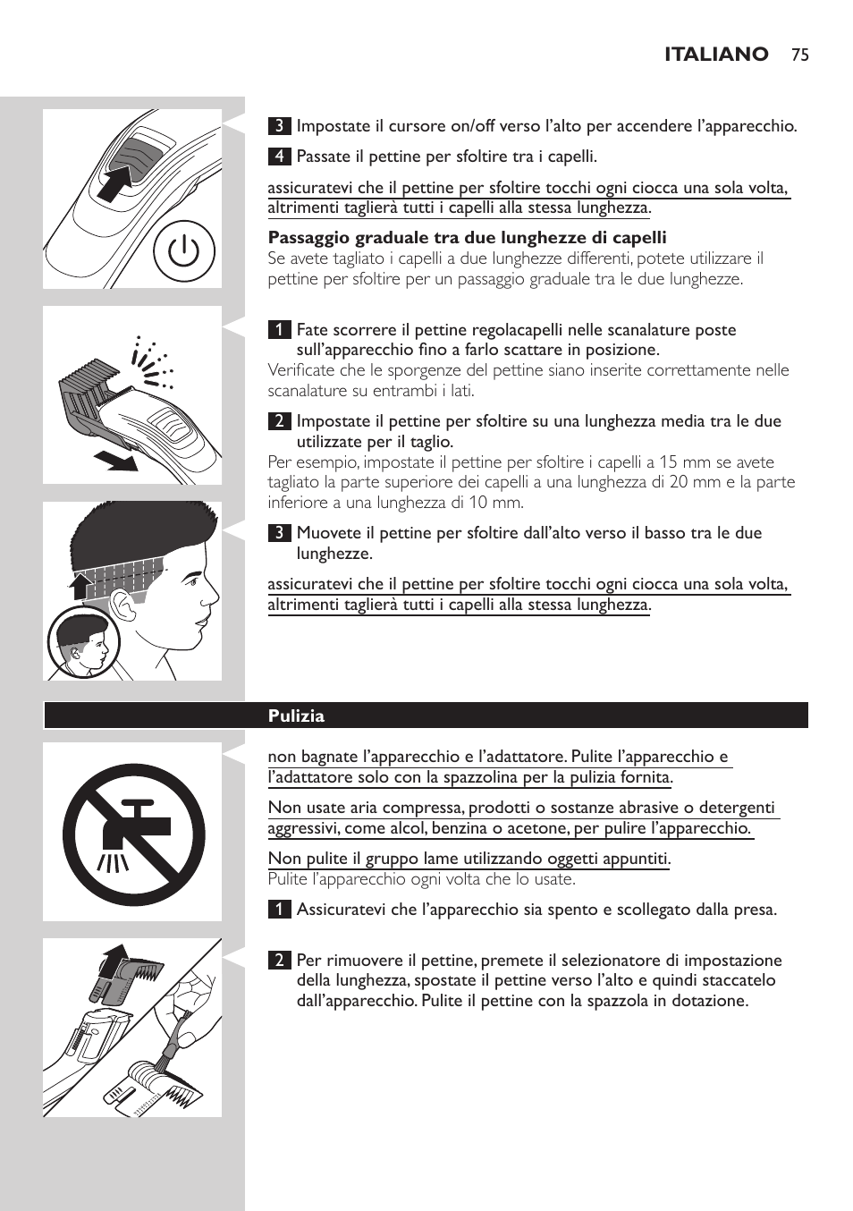 Philips tondeuse cheveux familiale User Manual | Page 75 / 126