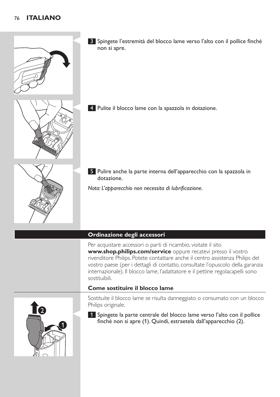 Philips tondeuse cheveux familiale User Manual | Page 76 / 126