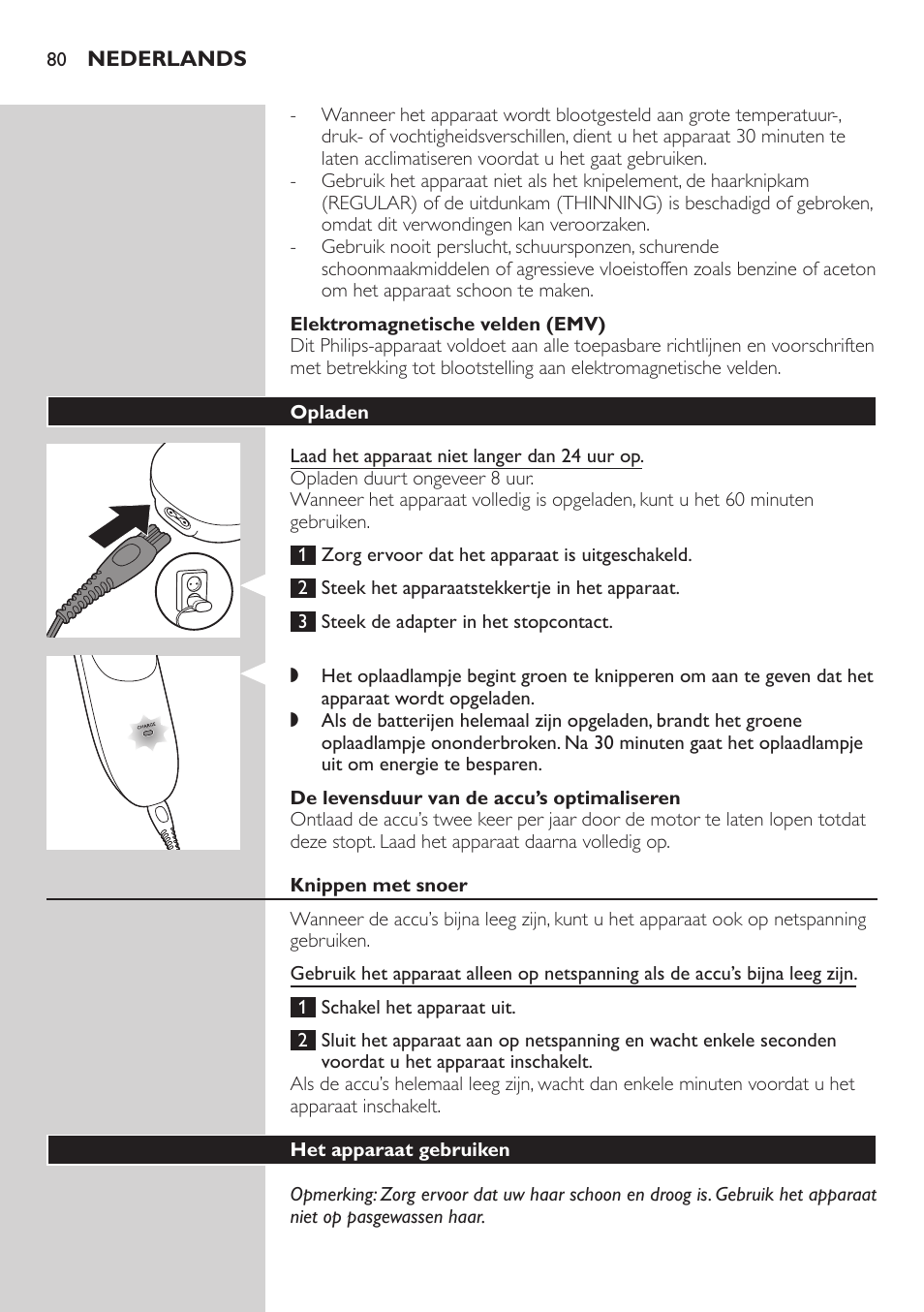 Philips tondeuse cheveux familiale User Manual | Page 80 / 126