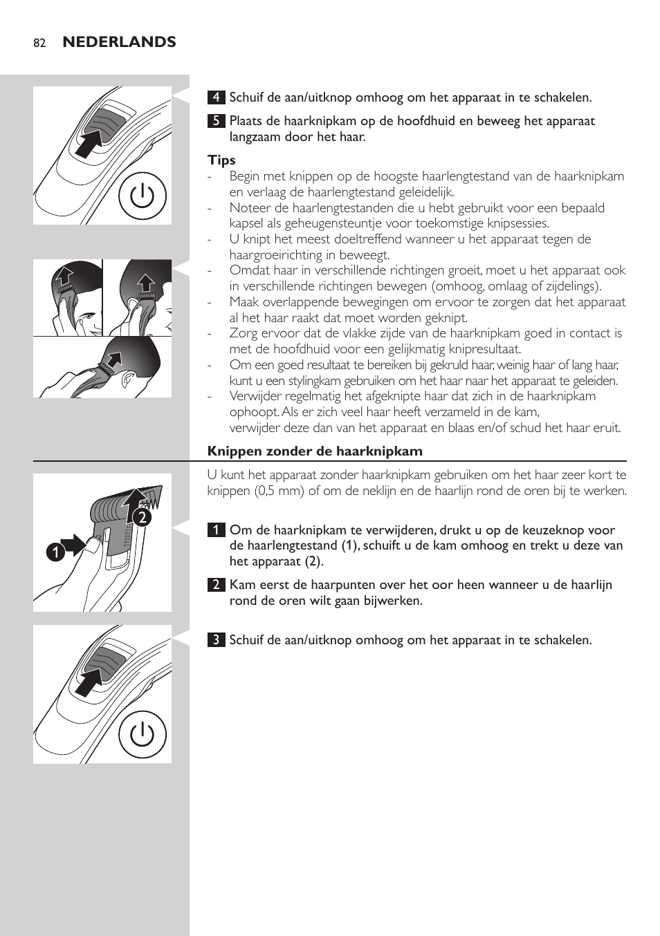 Philips tondeuse cheveux familiale User Manual | Page 82 / 126