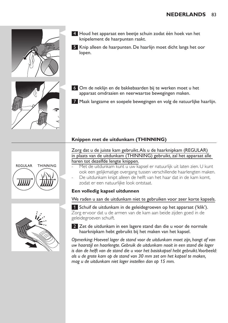 Philips tondeuse cheveux familiale User Manual | Page 83 / 126