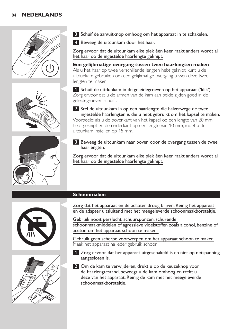 Philips tondeuse cheveux familiale User Manual | Page 84 / 126