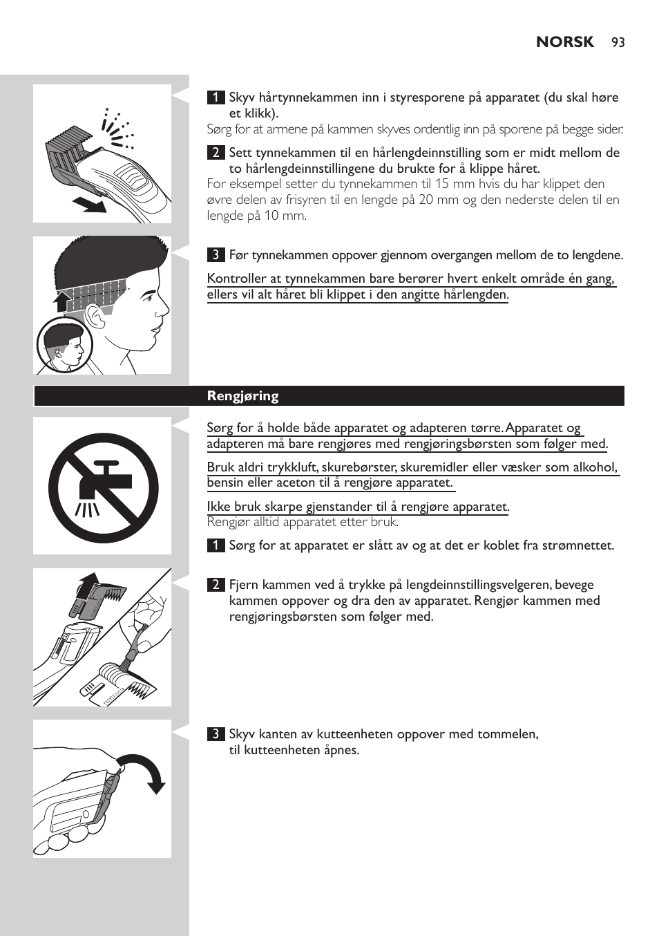 Philips tondeuse cheveux familiale User Manual | Page 93 / 126