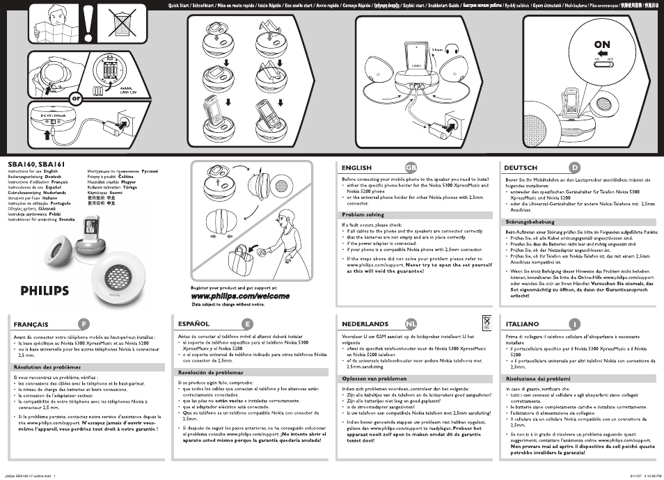 Philips Enceintes portables User Manual | 2 pages