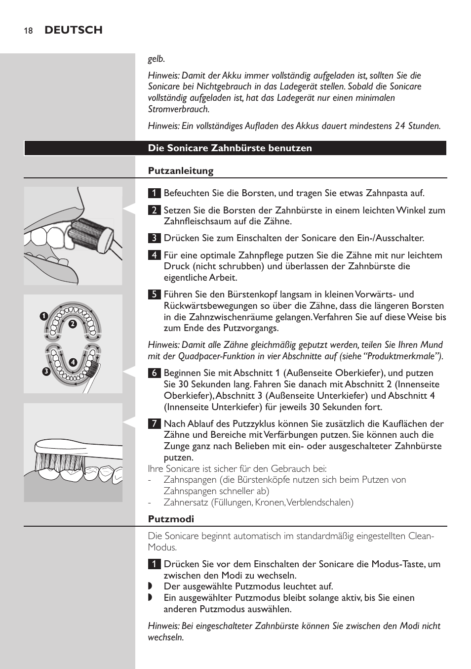 Philips Sonicare FlexCare Brosse à dents sonique rechargeable User Manual | Page 18 / 64