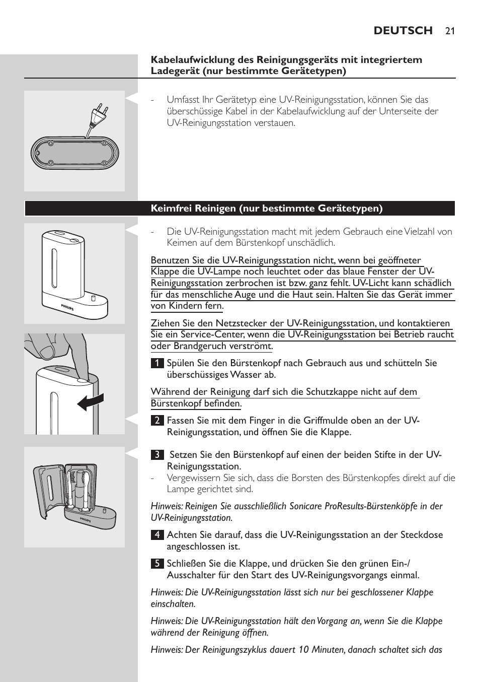 Philips Sonicare FlexCare Brosse à dents sonique rechargeable User Manual | Page 21 / 64