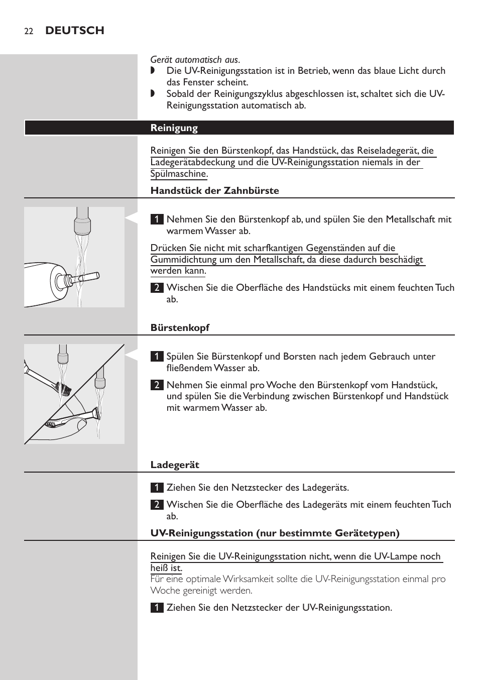 Philips Sonicare FlexCare Brosse à dents sonique rechargeable User Manual | Page 22 / 64