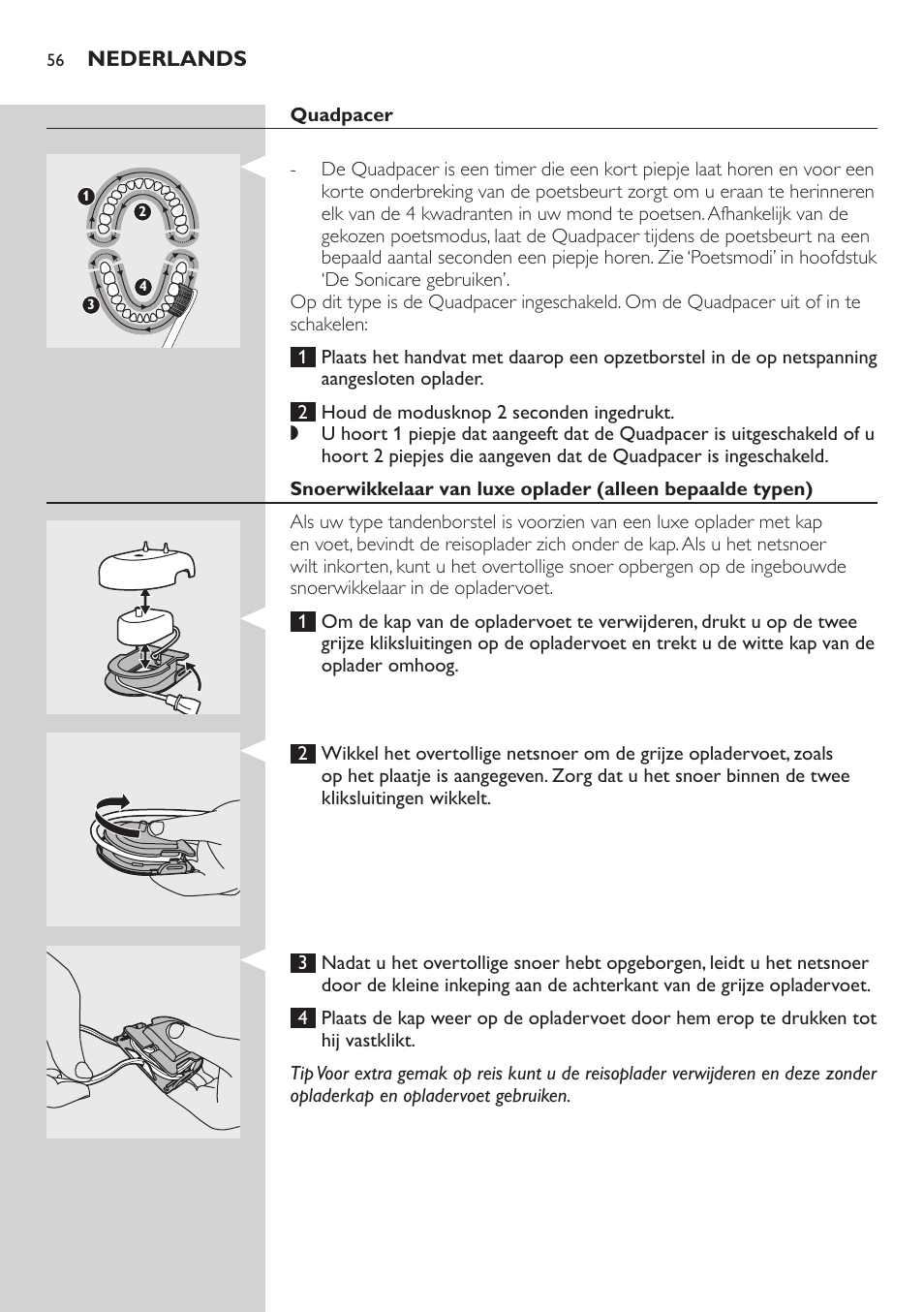 Quadpacer | Philips Sonicare FlexCare Brosse à dents sonique rechargeable User Manual | Page 56 / 64