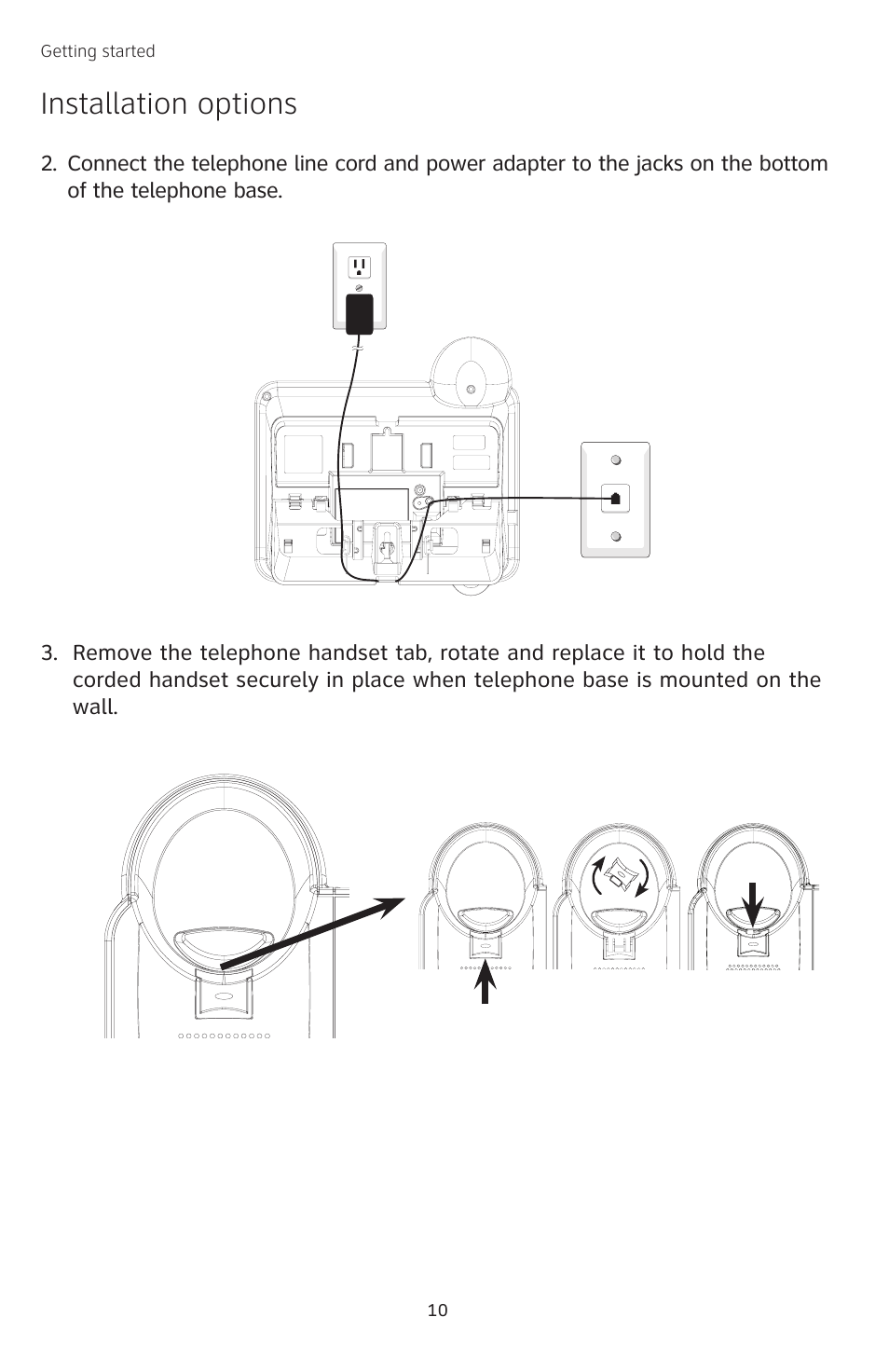 Installation options | AT&T TL74458 User Manual | Page 15 / 97
