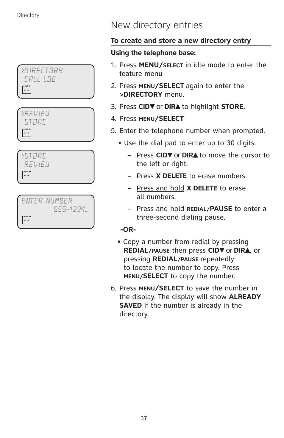 New directory entries | AT&T TL74458 User Manual | Page 42 / 97