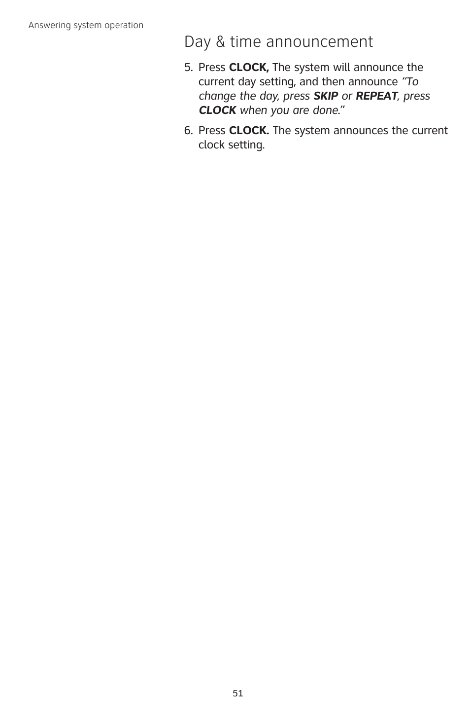 Day & time announcement | AT&T TL74458 User Manual | Page 56 / 97