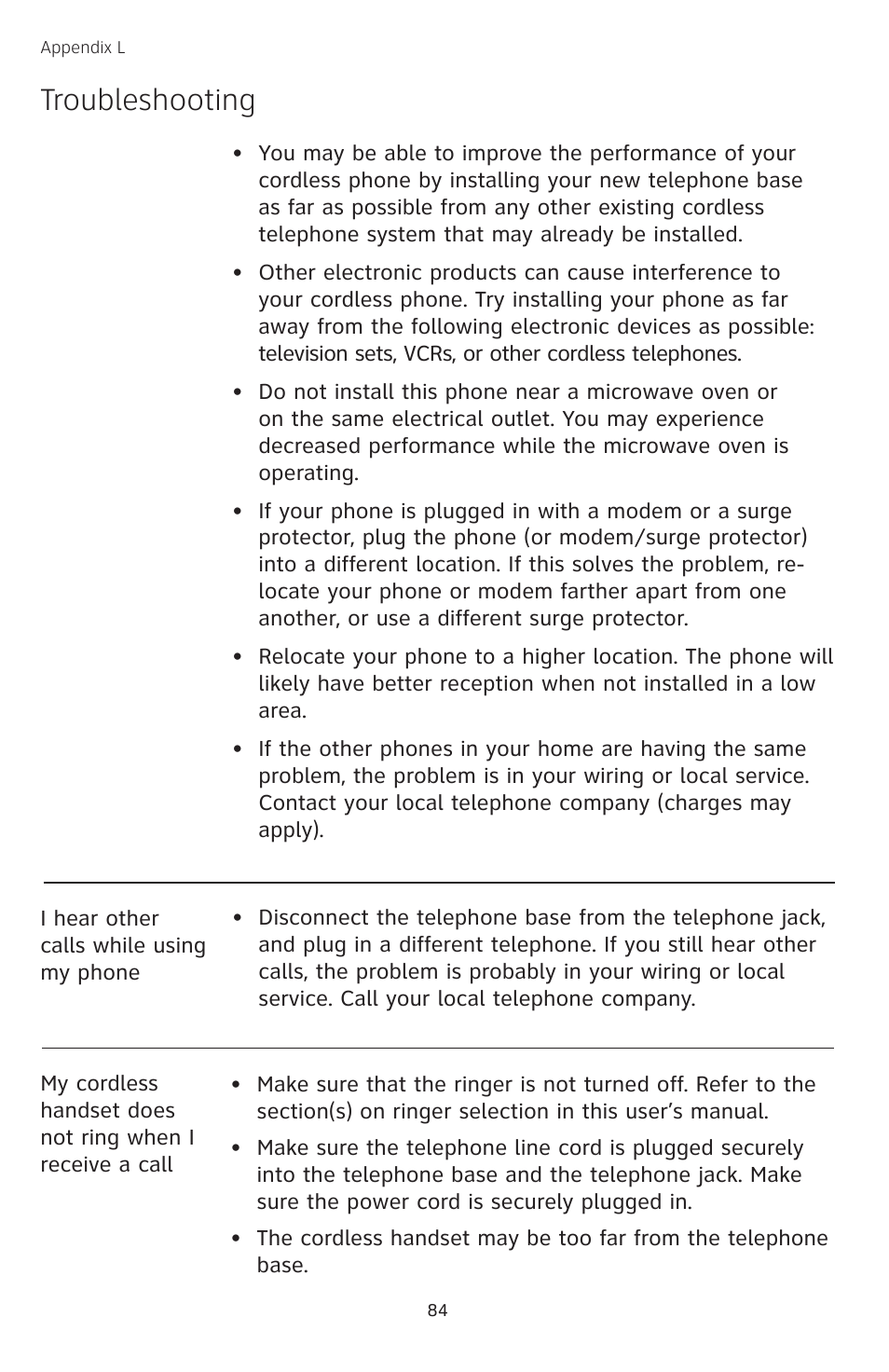 Troubleshooting | AT&T TL74458 User Manual | Page 89 / 97