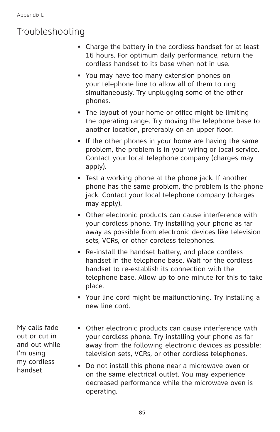 Troubleshooting | AT&T TL74458 User Manual | Page 90 / 97
