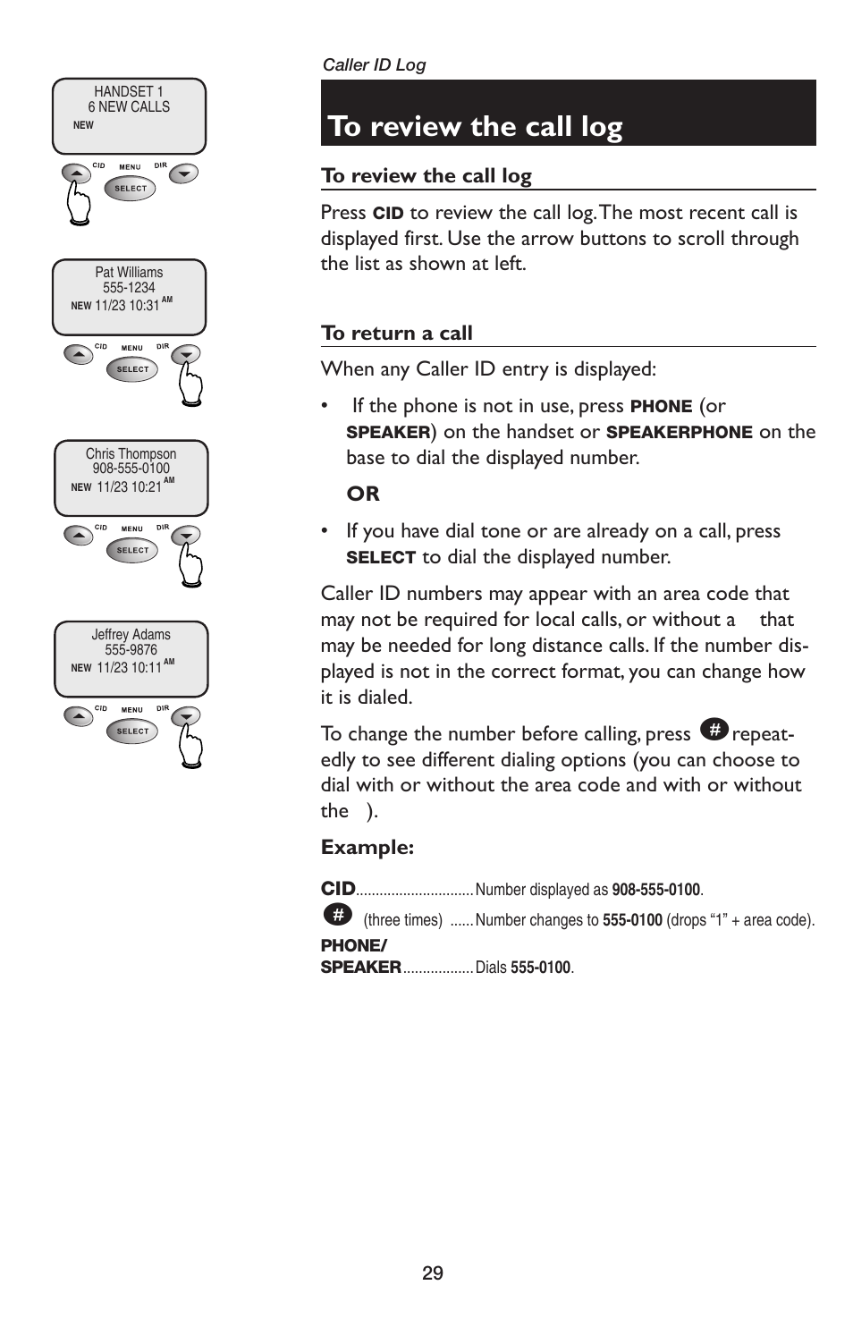 On the handset or | AT&T E5654B User Manual | Page 31 / 61