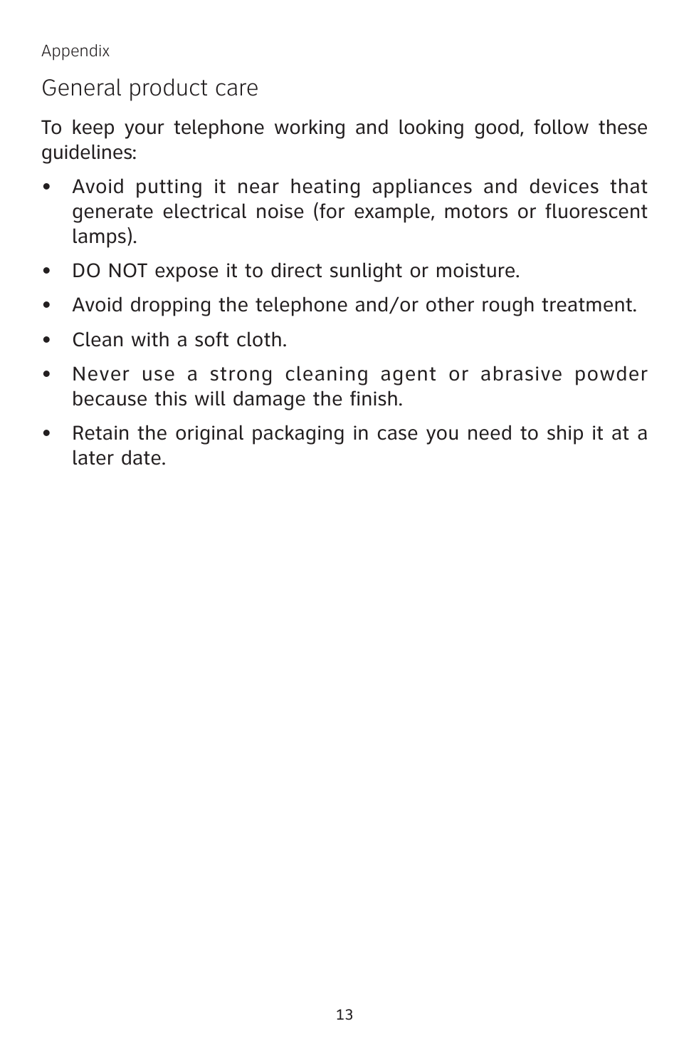 General product care | AT&T 929 User Manual | Page 15 / 20