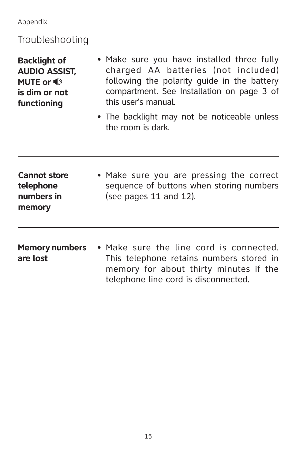 Troubleshooting | AT&T 929 User Manual | Page 17 / 20