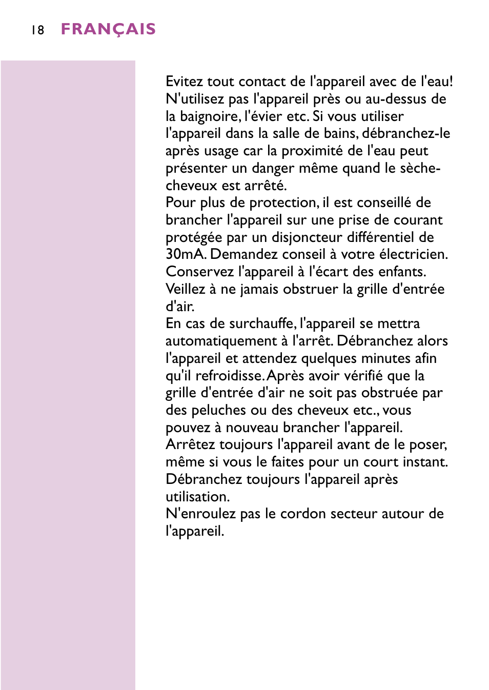Philips Sèche-cheveux User Manual | Page 18 / 96