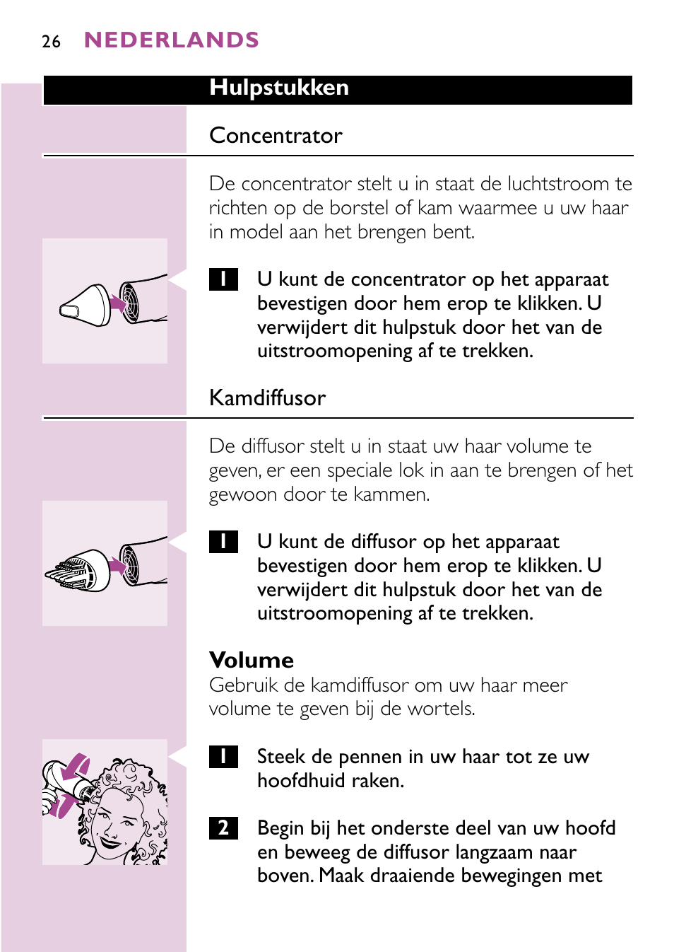 Philips Sèche-cheveux User Manual | Page 26 / 96