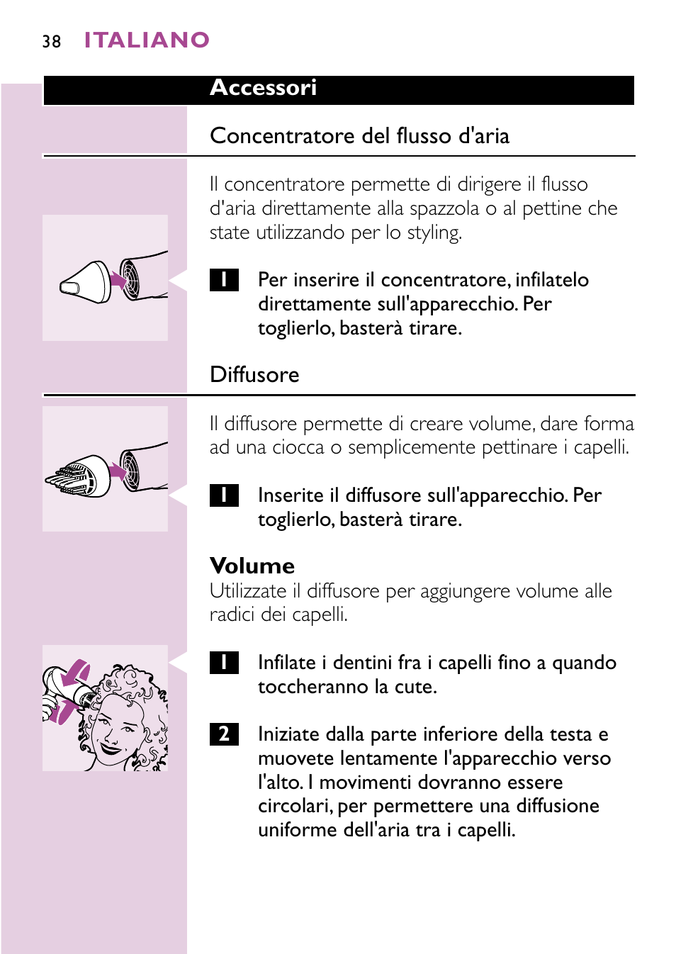 Philips Sèche-cheveux User Manual | Page 38 / 96