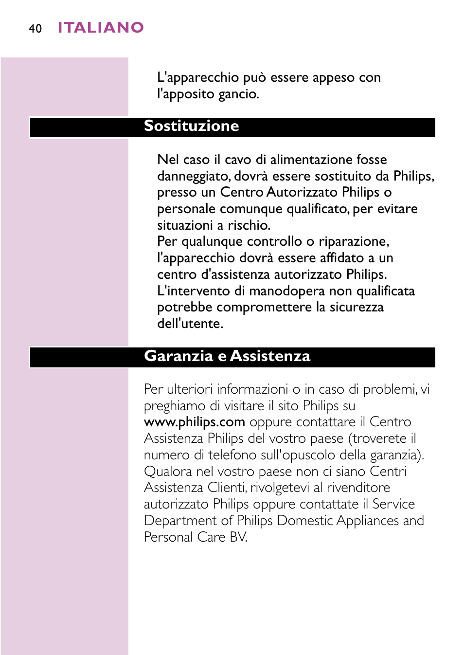 Philips Sèche-cheveux User Manual | Page 40 / 96