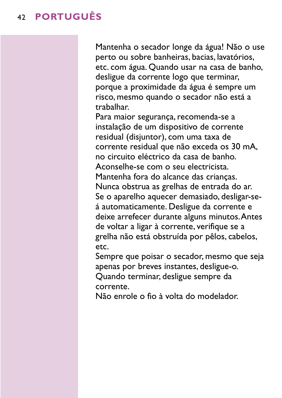 Philips Sèche-cheveux User Manual | Page 42 / 96