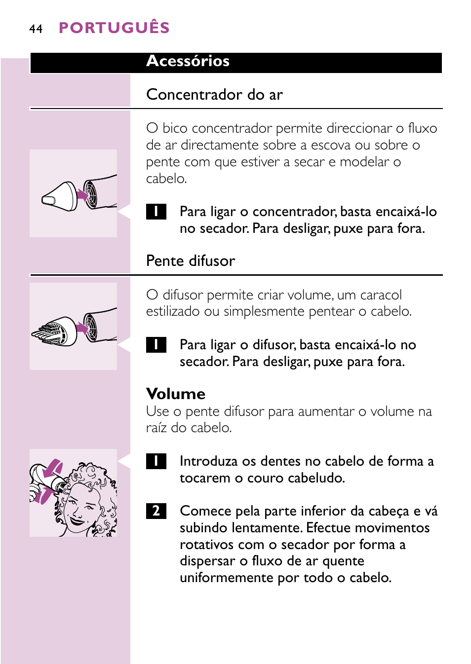 Philips Sèche-cheveux User Manual | Page 44 / 96