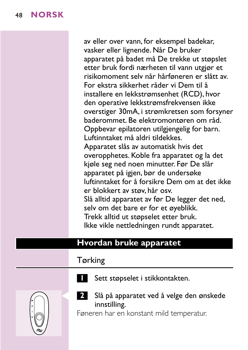 Philips Sèche-cheveux User Manual | Page 48 / 96