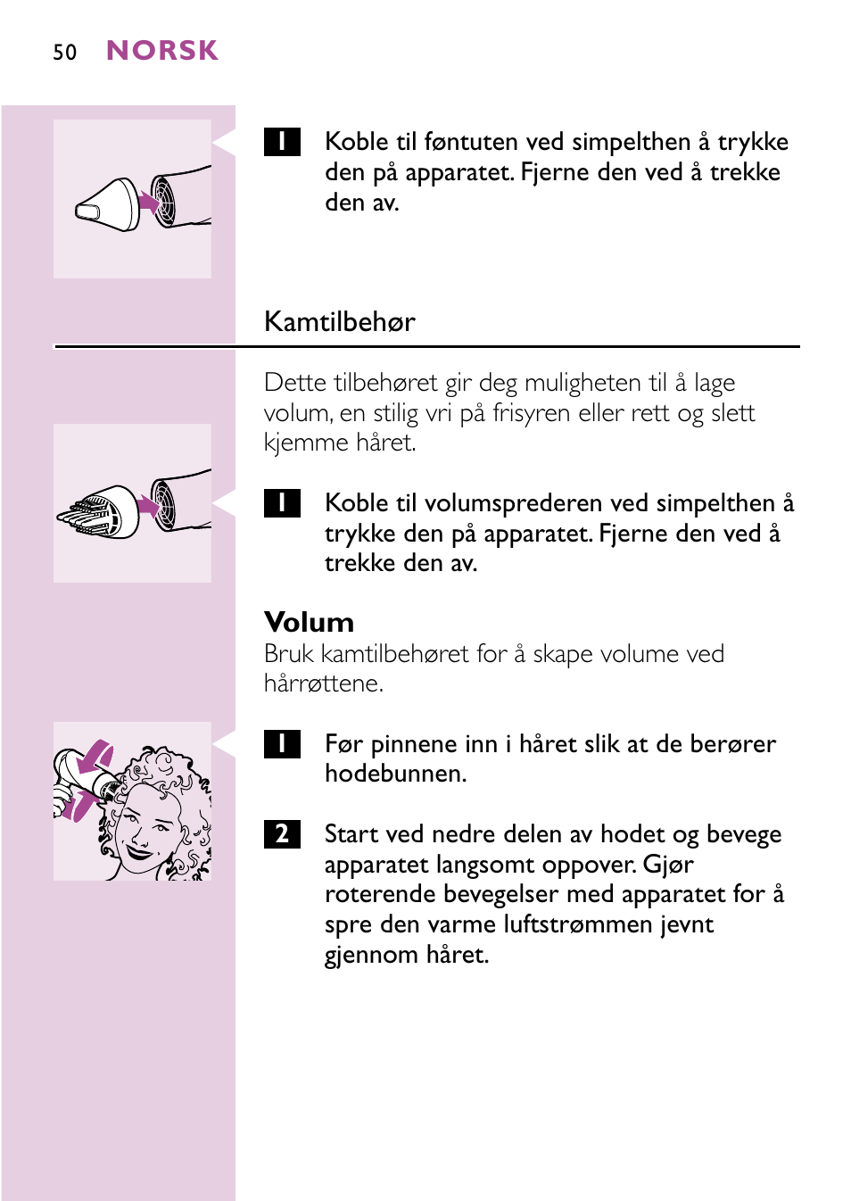 Philips Sèche-cheveux User Manual | Page 50 / 96