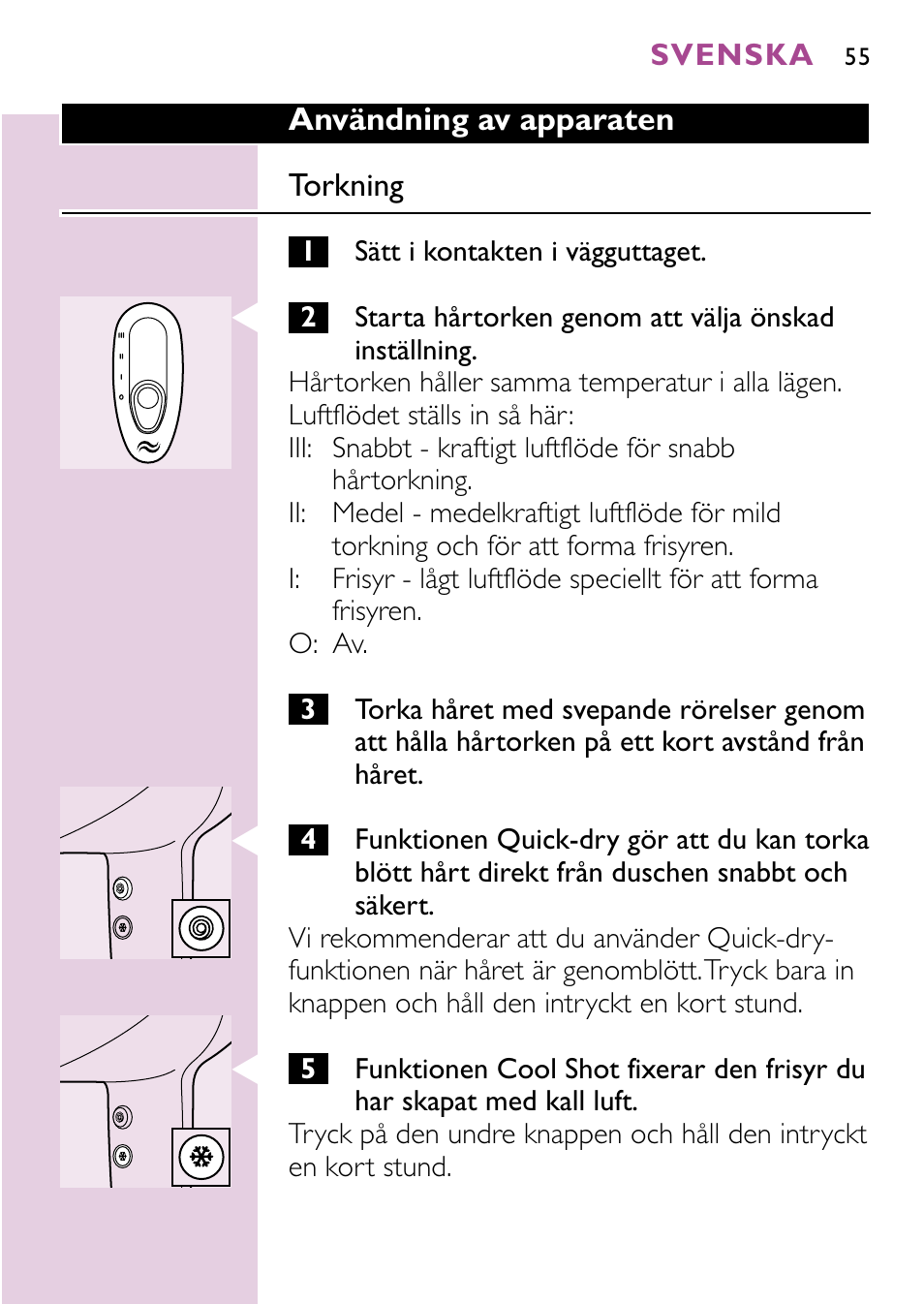 Philips Sèche-cheveux User Manual | Page 55 / 96