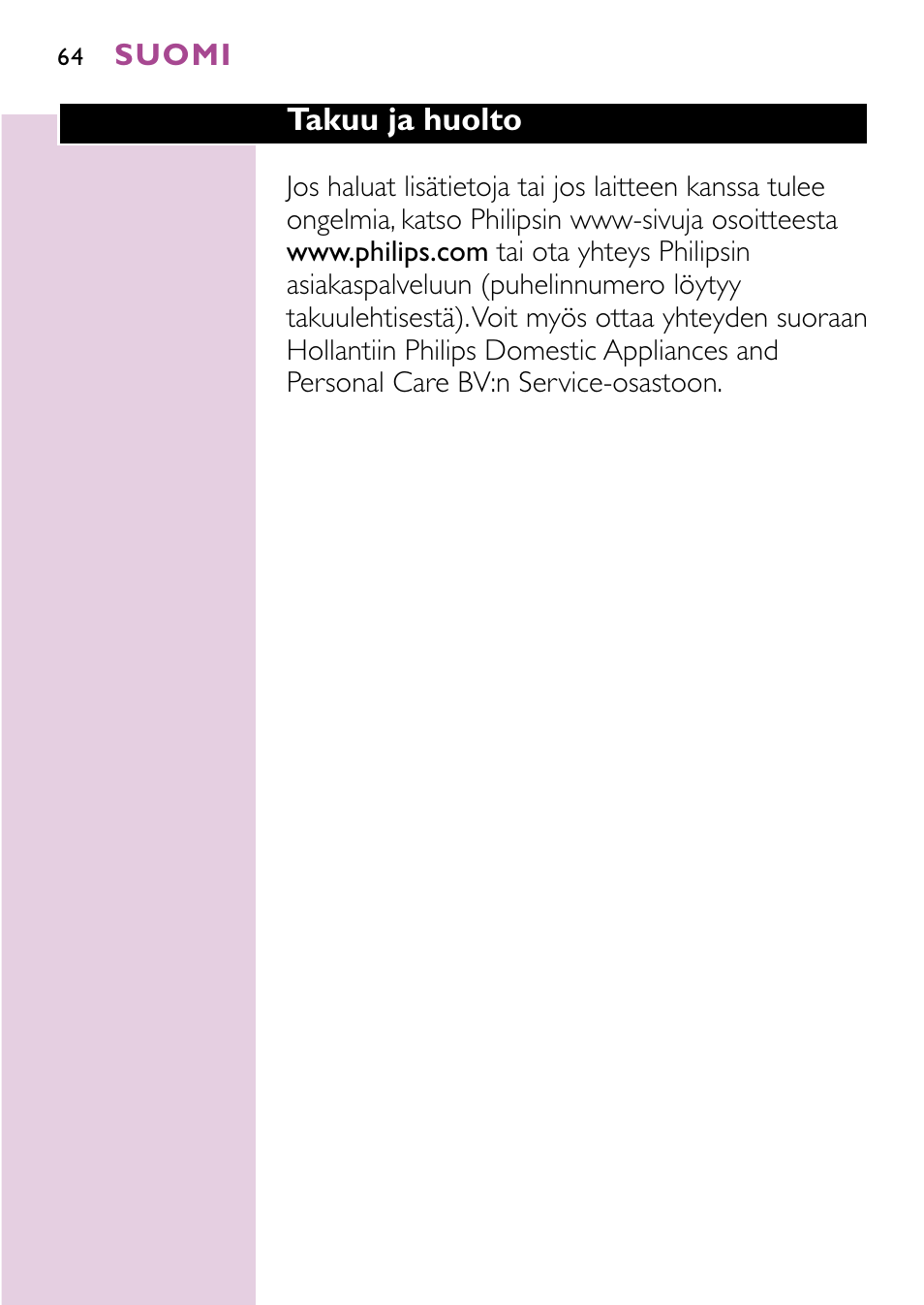 Philips Sèche-cheveux User Manual | Page 64 / 96