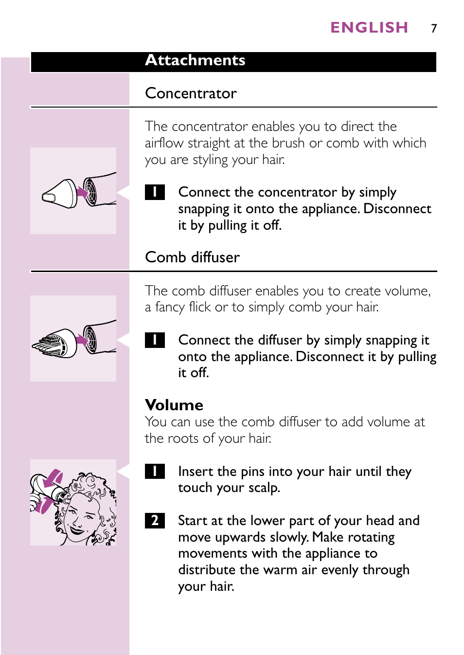 Philips Sèche-cheveux User Manual | Page 7 / 96