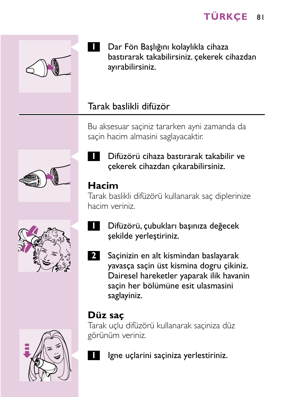 Philips Sèche-cheveux User Manual | Page 81 / 96