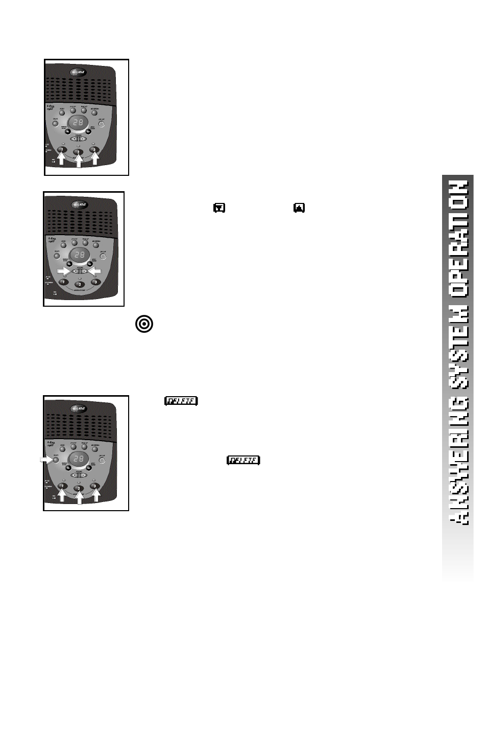 Adjust playback volume, Delete messages, Delete a specific message | Delete all old messages in a mailbox | AT&T 2256 User Manual | Page 50 / 70