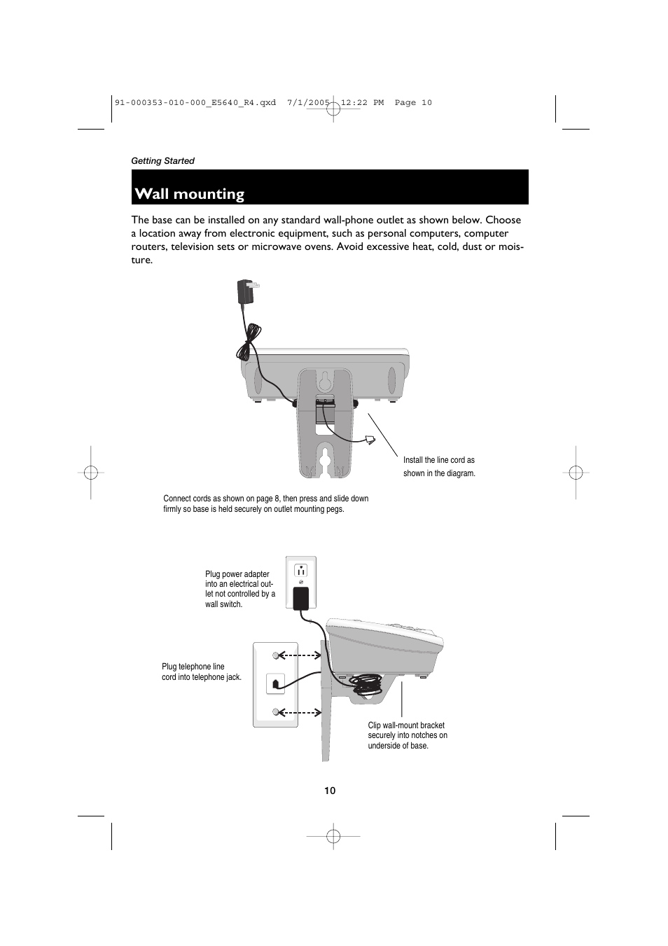 Wall mounting | AT&T E5643B User Manual | Page 12 / 45