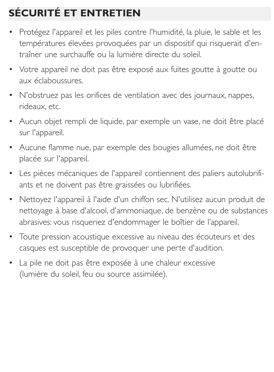Français | Philips Radio portable User Manual | Page 5 / 10
