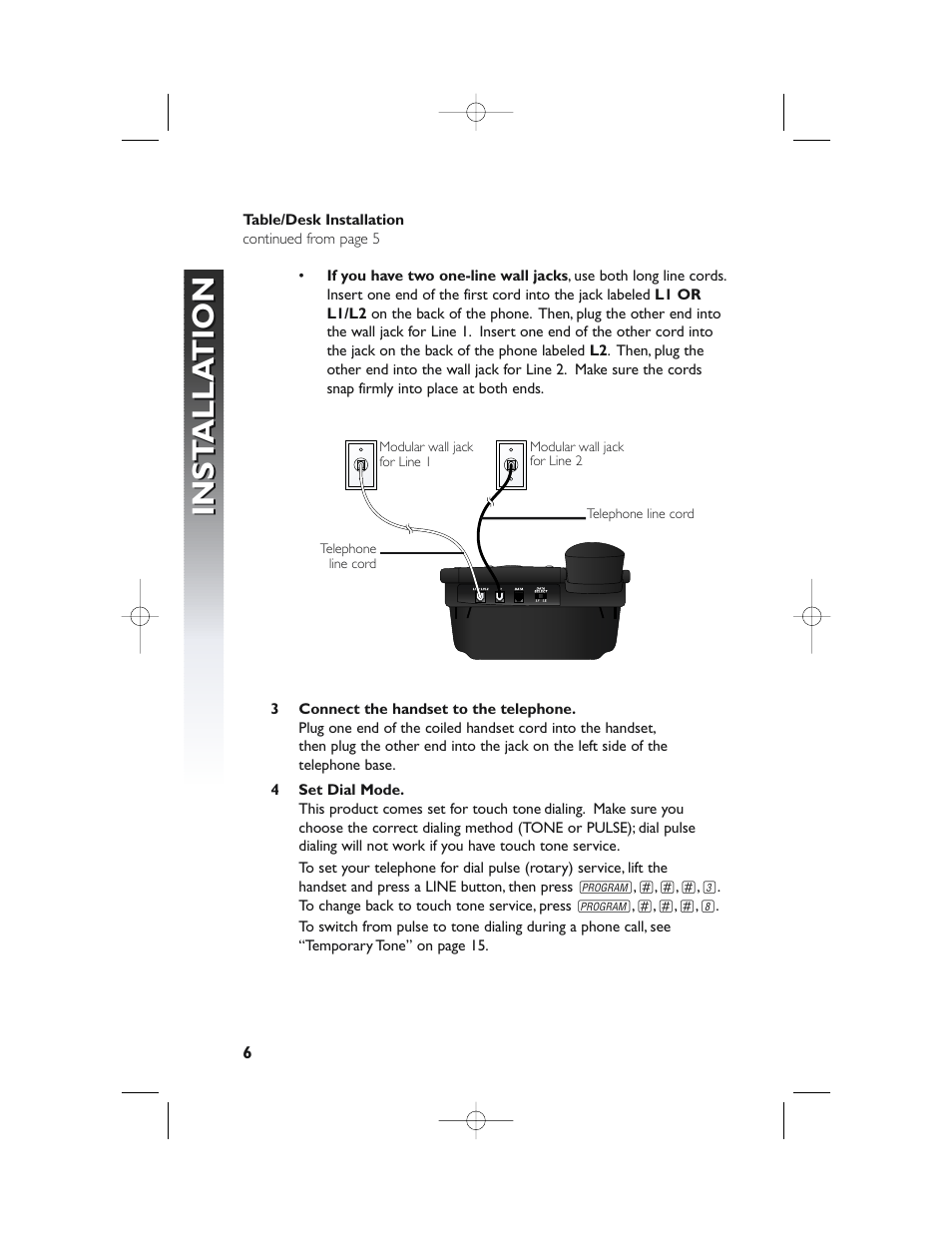 Inst alla tion inst alla tion | AT&T 982 User Manual | Page 10 / 32