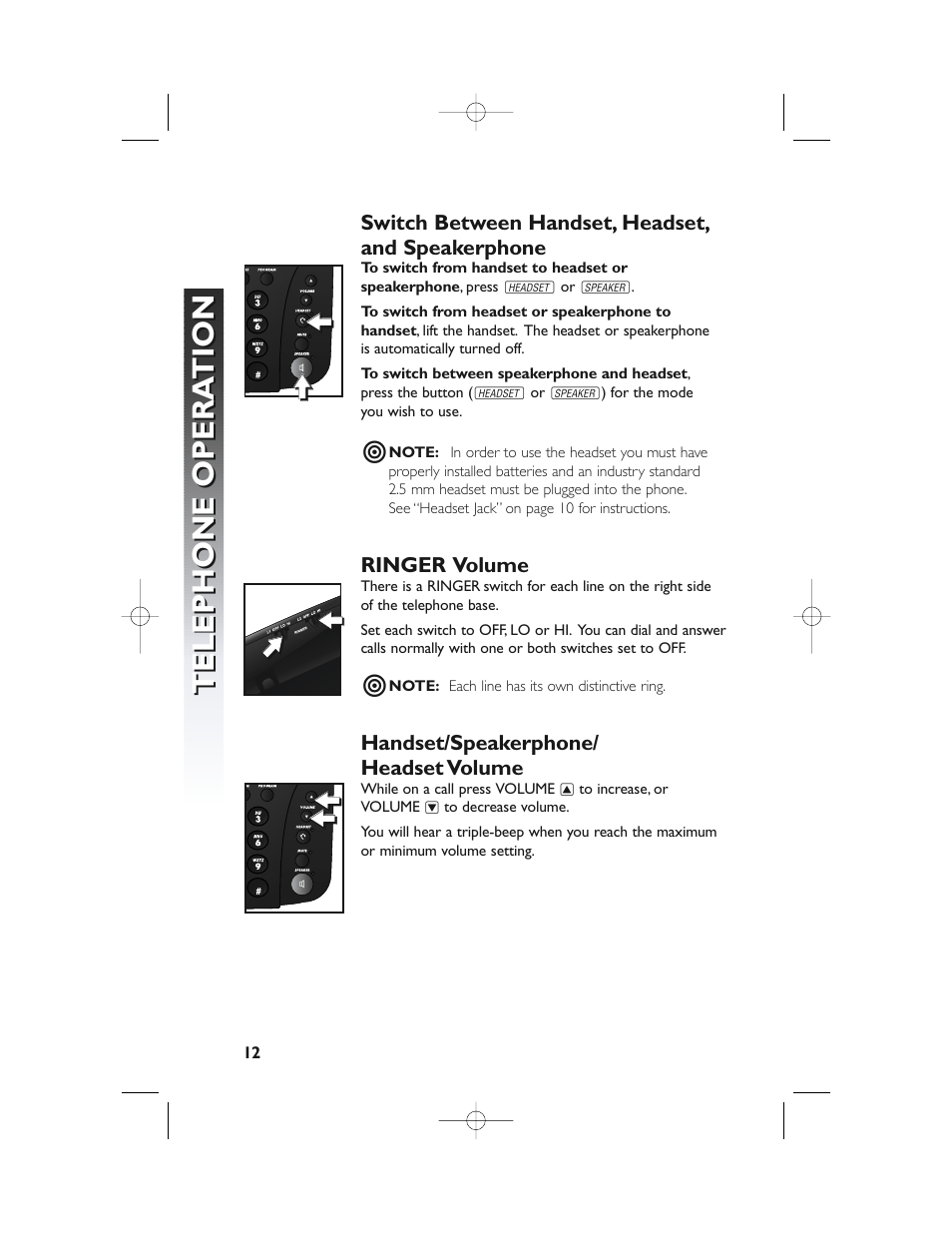 Telephone opera tion telephone opera tion | AT&T 982 User Manual | Page 16 / 32
