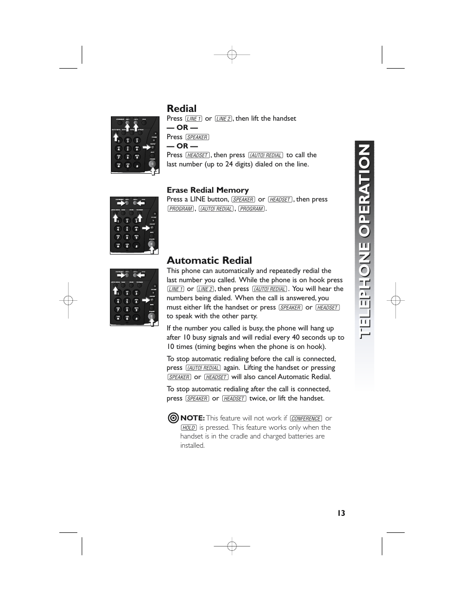 Telephone opera tion telephone opera tion | AT&T 982 User Manual | Page 17 / 32