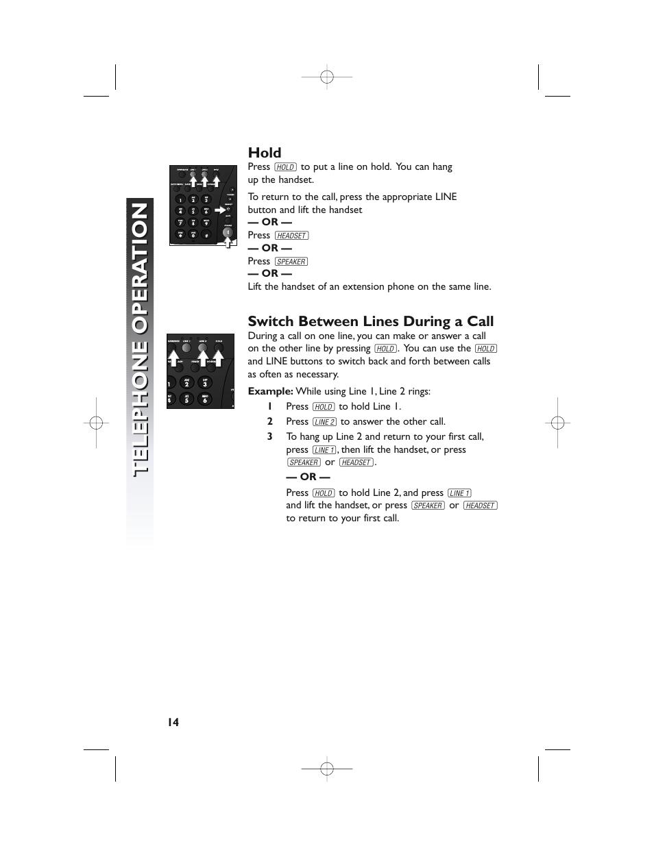 Telephone opera tion telephone opera tion | AT&T 982 User Manual | Page 18 / 32