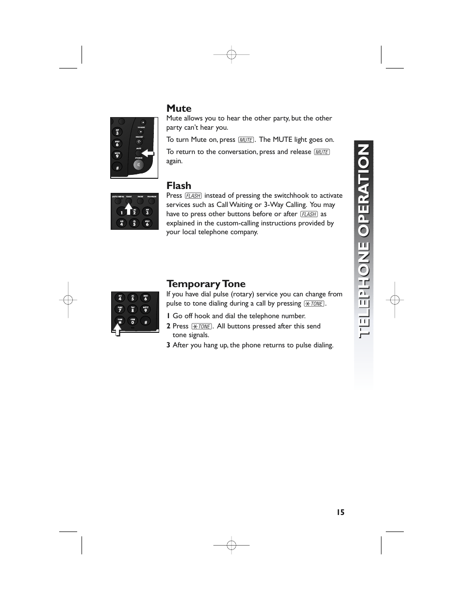 Telephone opera tion telephone opera tion | AT&T 982 User Manual | Page 19 / 32