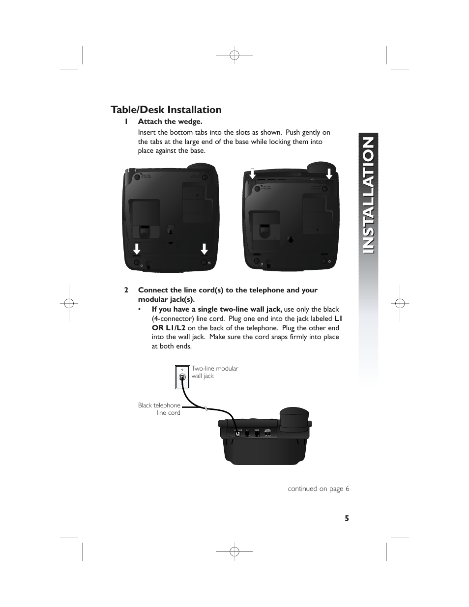 Inst alla tion inst alla tion | AT&T 982 User Manual | Page 9 / 32