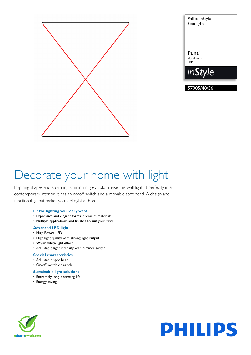 Philips InStyle Spot User Manual | 3 pages