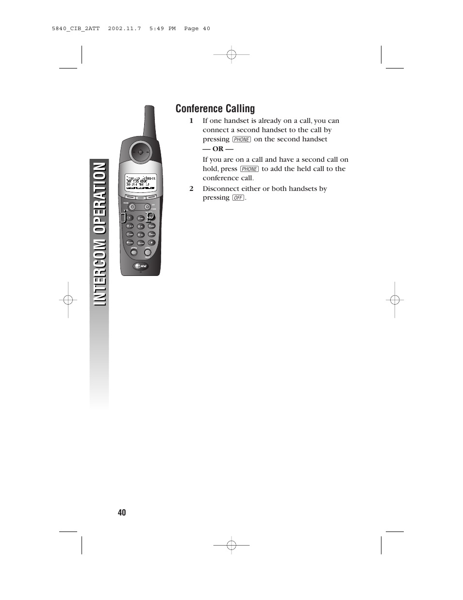 Conference calling | AT&T 5830 User Manual | Page 43 / 95