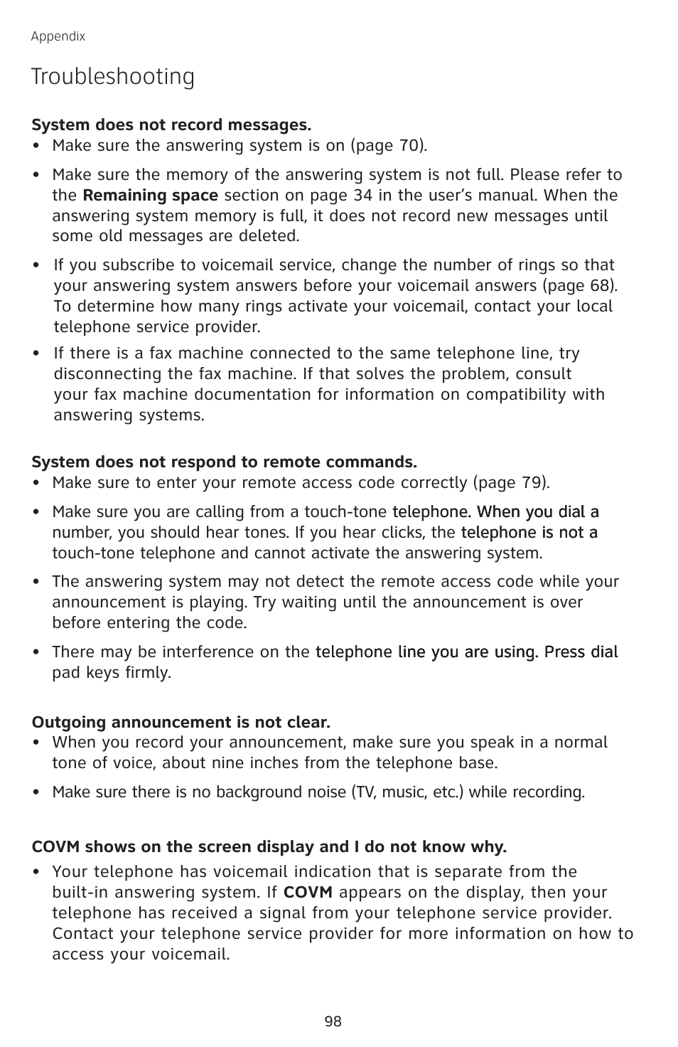 Troubleshooting | AT&T SB67138 User Manual | Page 104 / 110