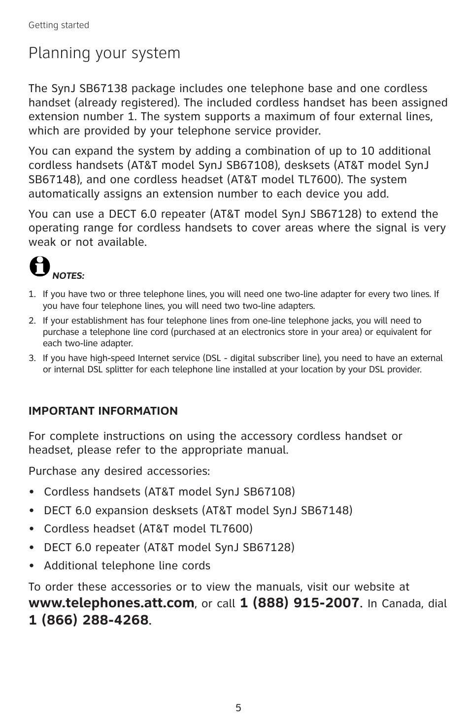 Planning your system | AT&T SB67138 User Manual | Page 11 / 110