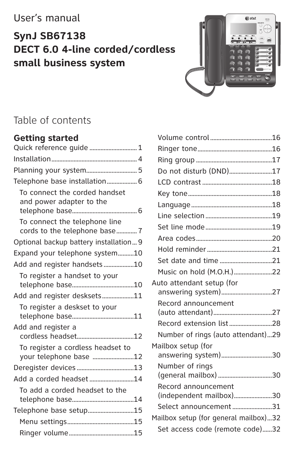 AT&T SB67138 User Manual | Page 4 / 110